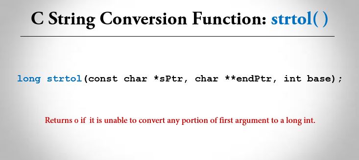 C strtol() - String Conversion Function 