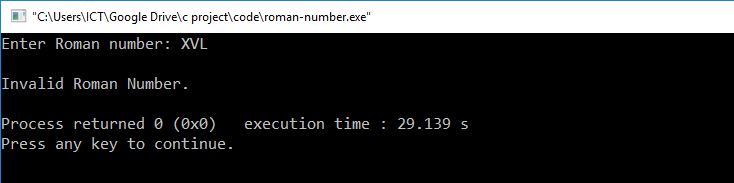 c program roman to decimal