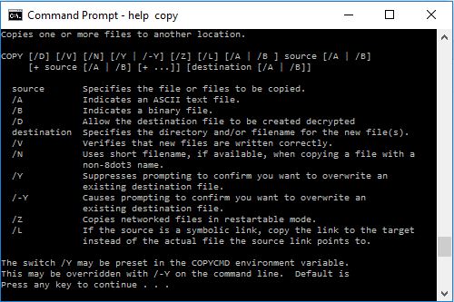 batch file command help copy