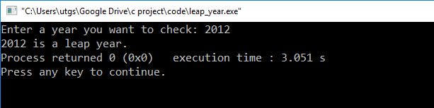 C program to check leap year