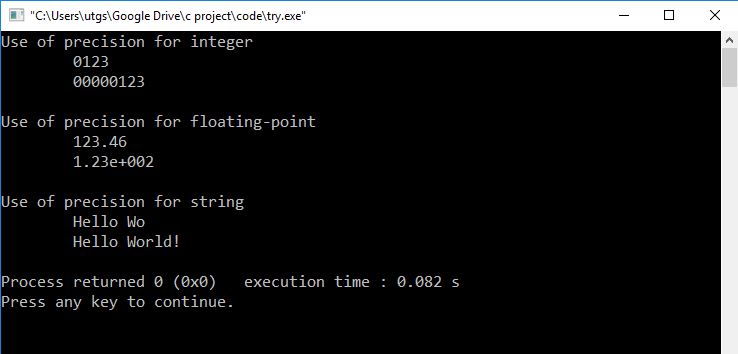 Use of precision in different datatypes