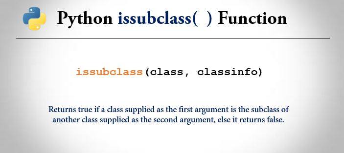 python issubclass() function