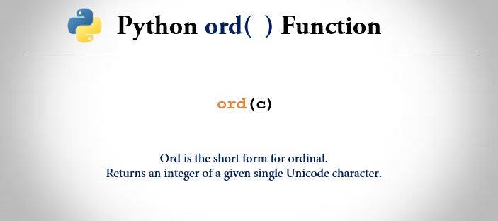 python ord() function