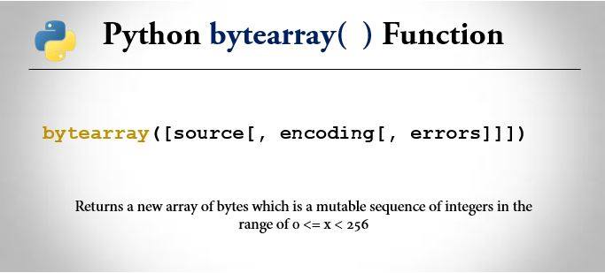 python bytearray() function