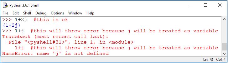 python complex number errors