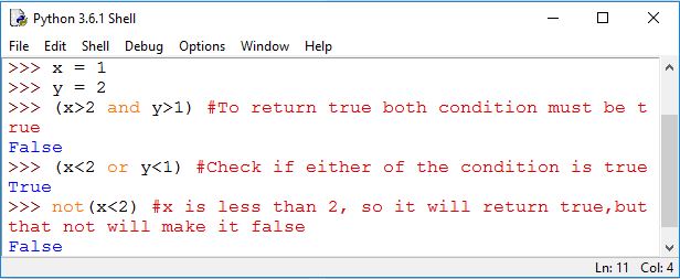 python logical operators