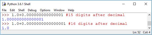 python precision in floating point numbers