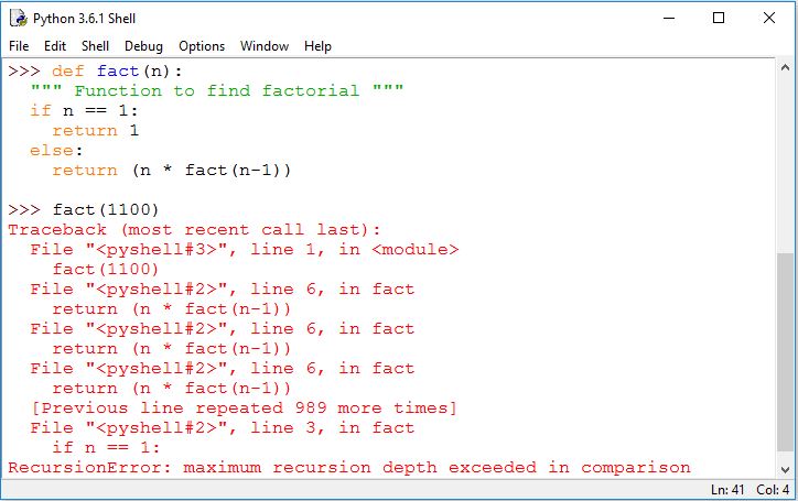 limitation of python recursion