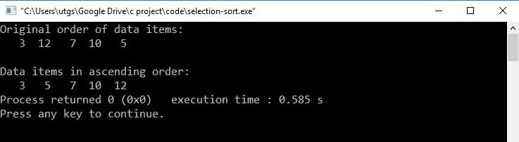 selection sort algorithm