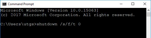 shutdown computer using cmd