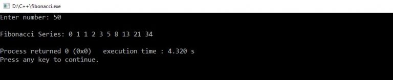 C program to display fibonacci series of first n numbers