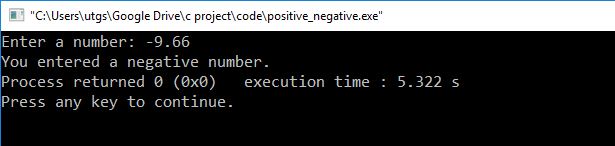 c program to check negative number